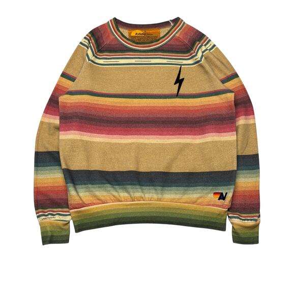 Aviator Nation Tops - Aviator Nation Tulum Bolt Stitch Crewneck Sweatshirt Serape Stripe Small